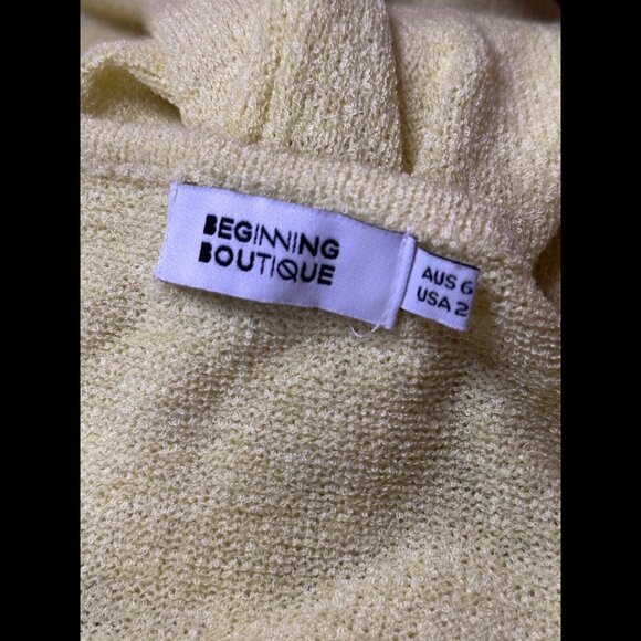 Beginning Boutique Dress US 2 / XS Womens Yellow Maxi Mesh Knit Back Cut Out - Picture 6 of 9